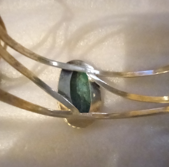 Vintage Silver Cuff Bracelet With Zuni Inlay Sunface Katsina  Vintage sterling silver cuff bracelet